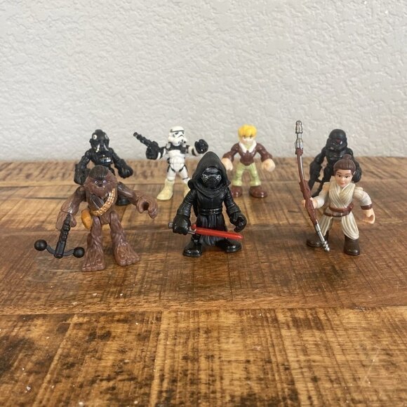 Lot of 7 Star Wars Hasbro Playskool Galactic Heroes Figs Han, Chewbacca Ray - Picture 2 of 9